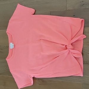 NWOT Crewcuts Girls‎ Twist Front Top Tie Knotted Hem Pink 4-5